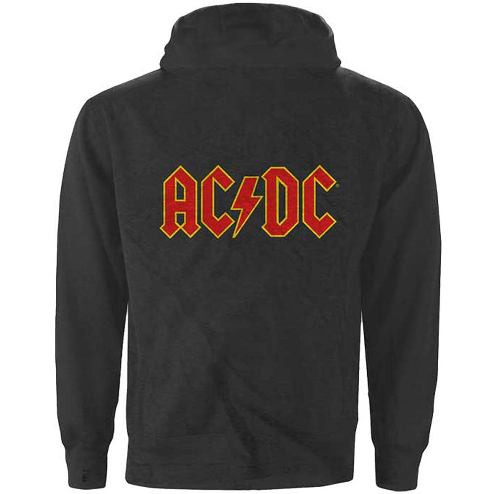 AC/DC Logo (Back Print) Zippered Hooded Sweatshirt