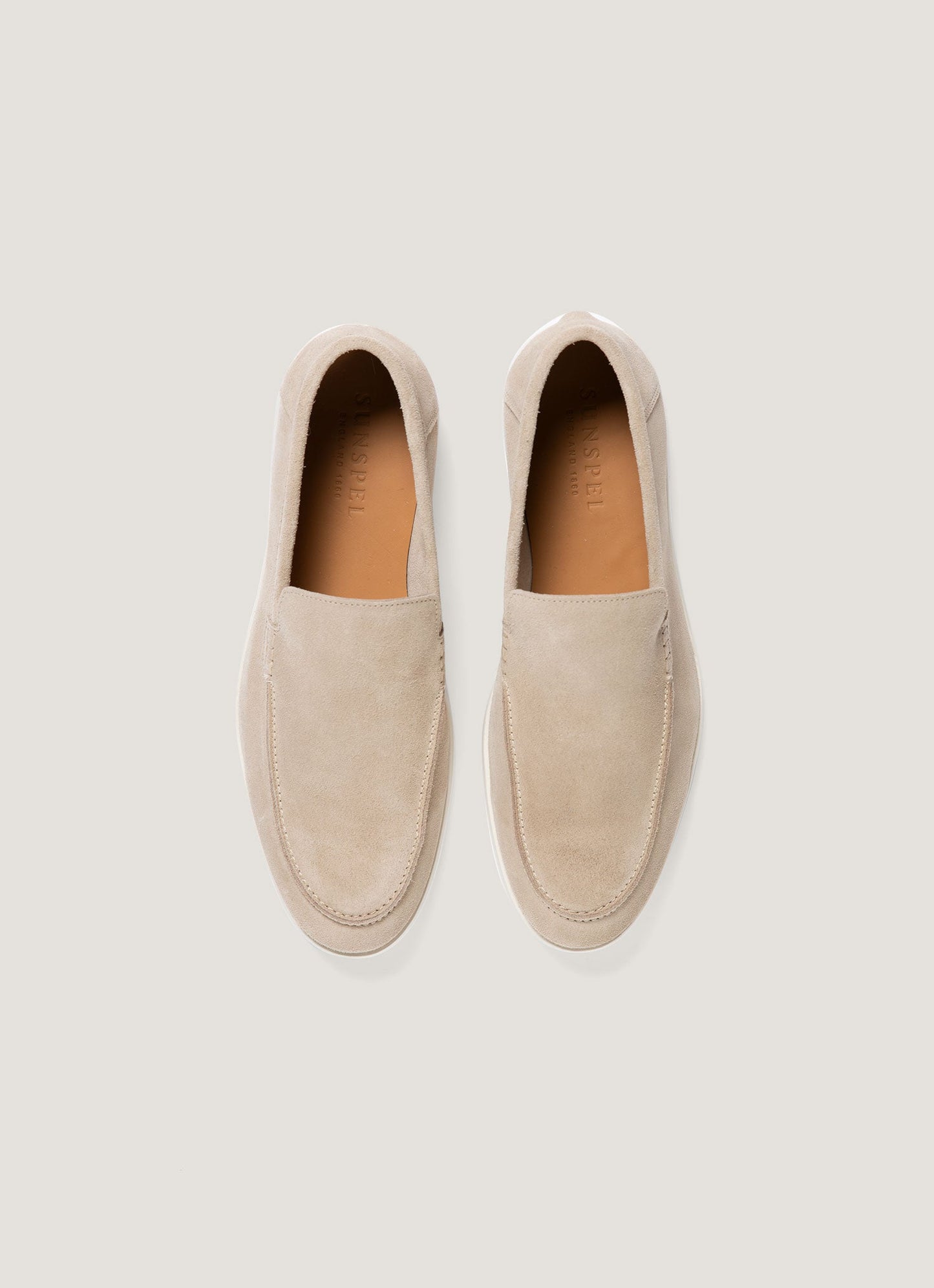 Mens Sunspel Suede Loafer In Sand Mftw9502 Brbd