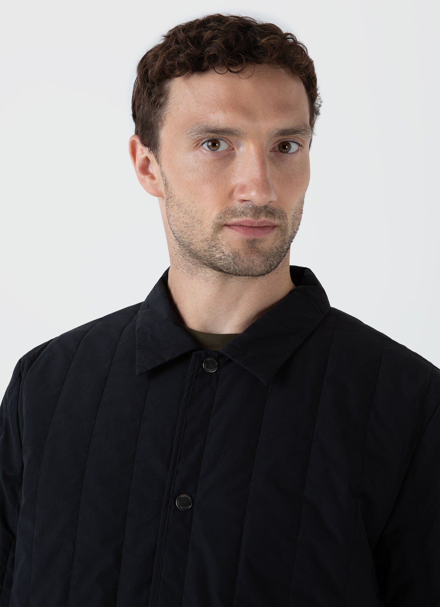 Mens Quilted Twin Pocket Jacket In Black Mjac7125 Bkaa
