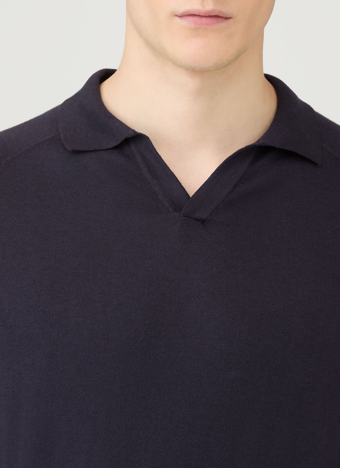 Mens Sea Island Cashmere Polo Shirt In Midnight Navy Mpol8328 Buvn