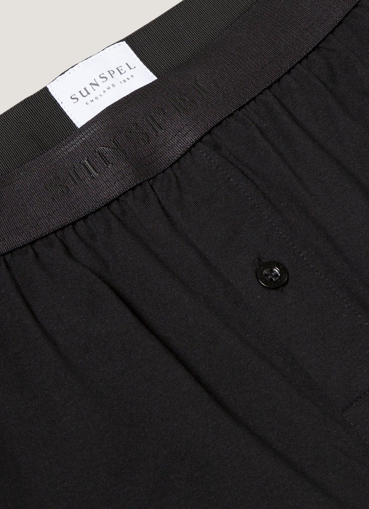 Mens Superfine Cotton One Button Shorts In Black