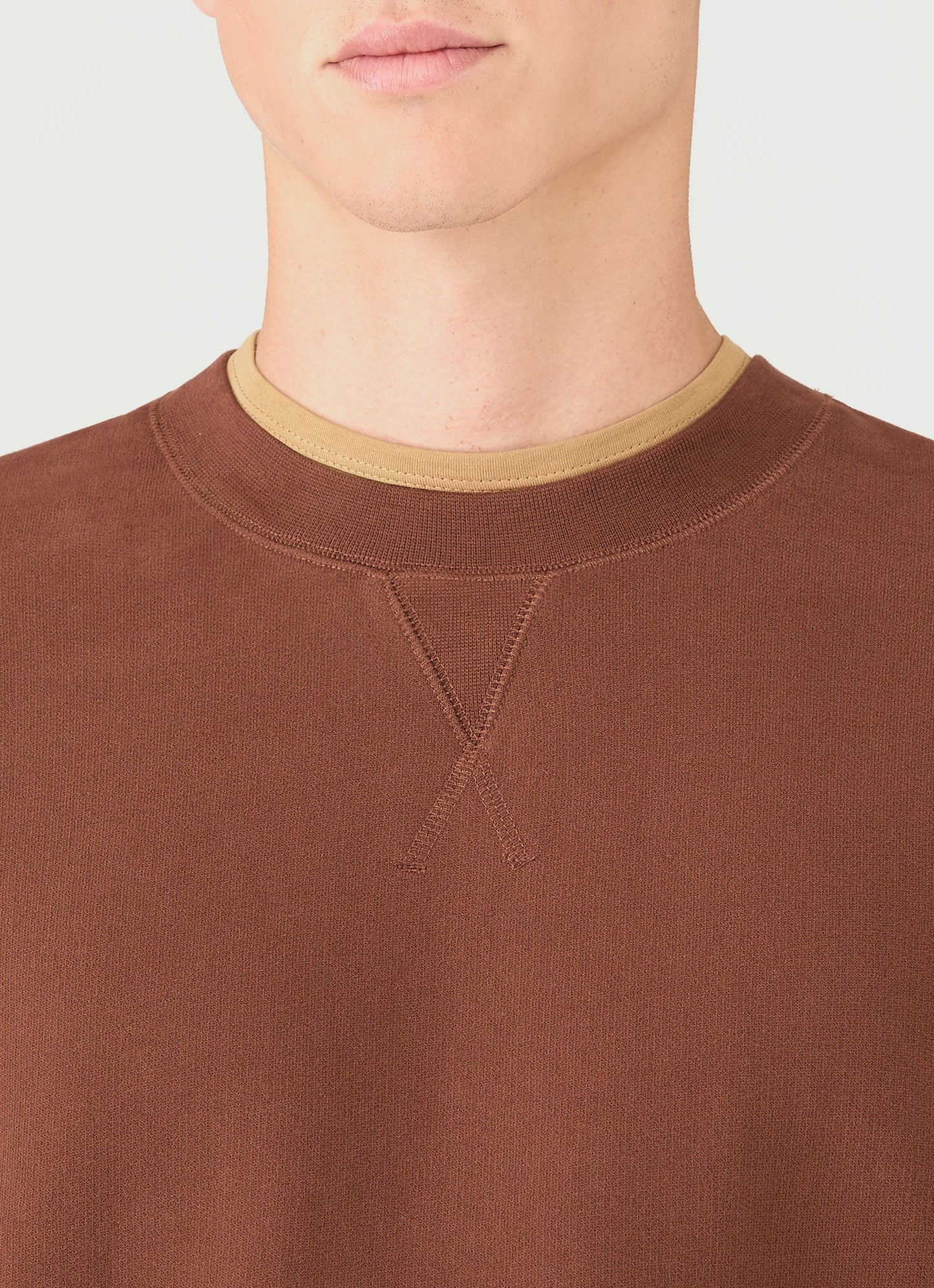 Mens Loopback Sweatshirt In Conker Brown Mswe1516 Brgl