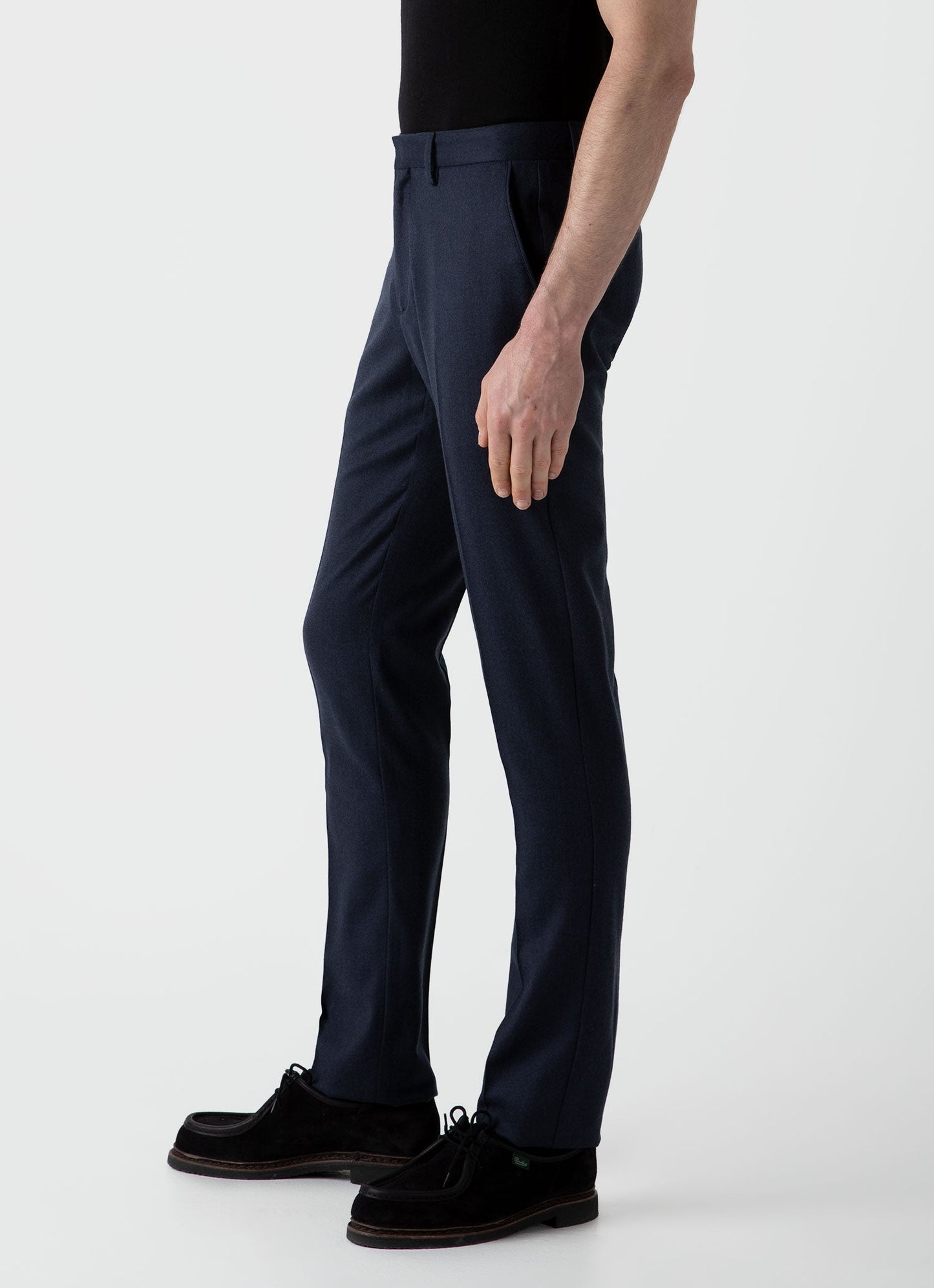 Mens Wool Trouser In Navy Melange Mtrs3062 Buag