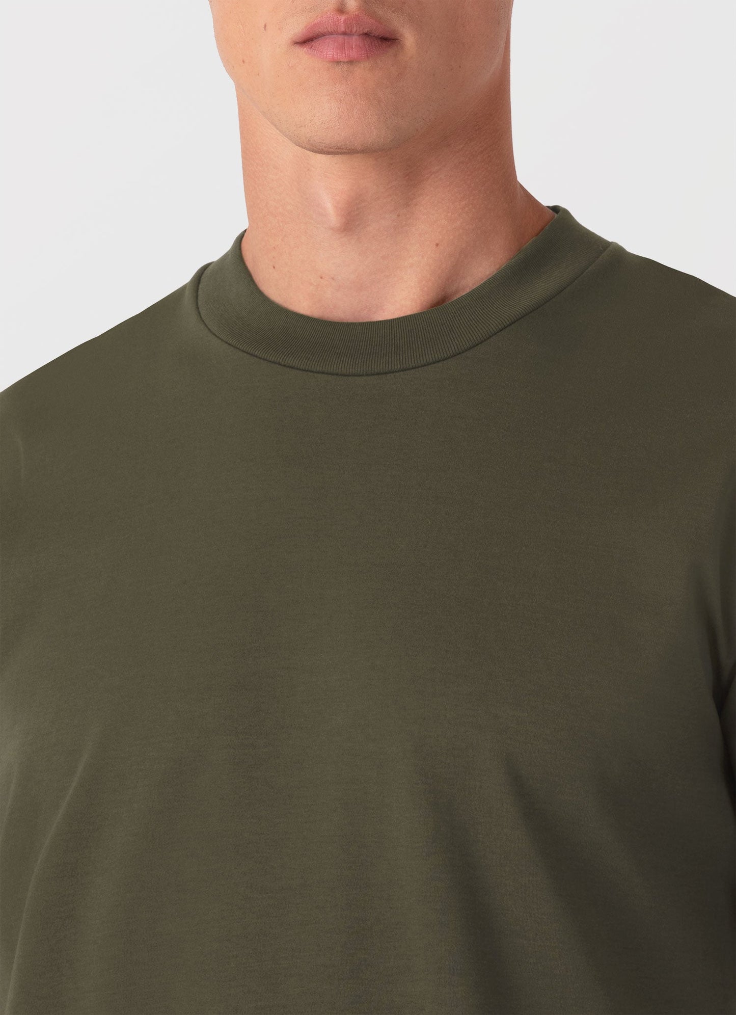 Mens Relaxed Fit Heavyweight Tshirt In Khaki Mtsh0181 Gngy