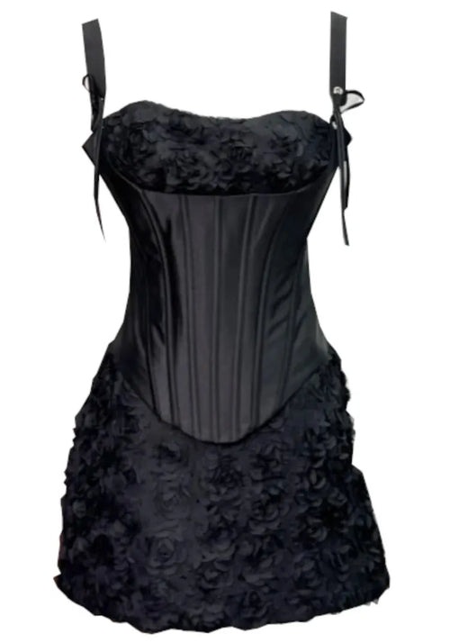 Floral Corset Dress Black