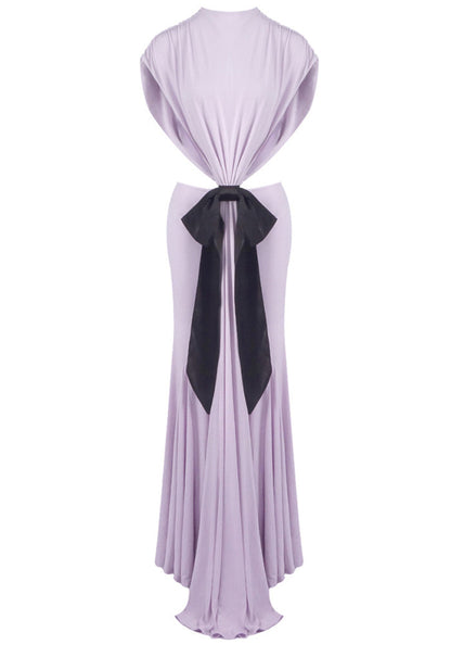 Bow Backless Maxi Dress Lavender