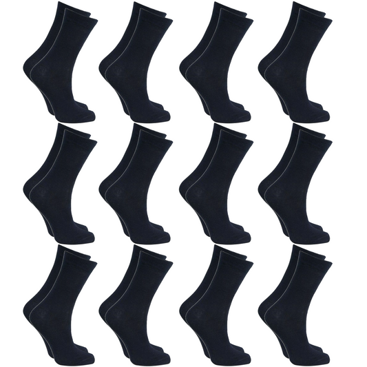 12X Pairs School Socks Plain Cotton Rich Girls Boys School Uniform Bulk