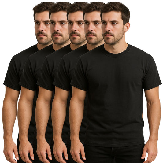 12X Hammer House Mens 100 Cotton T Shirt Top Short Sleeve Bulk In Black