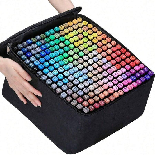 🎨 120 Colors Dual Tip Alcohol Art Markers Set with Carrying Case