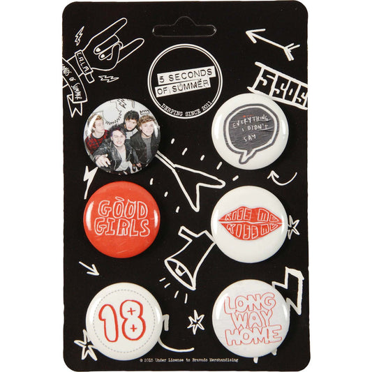 5 Seconds Of Summer Badge Mix Collector Items