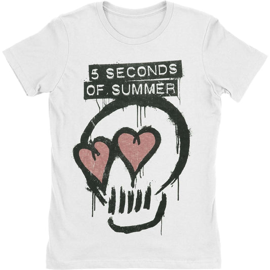 5 Seconds Of Summer Heart Skull Junior Top