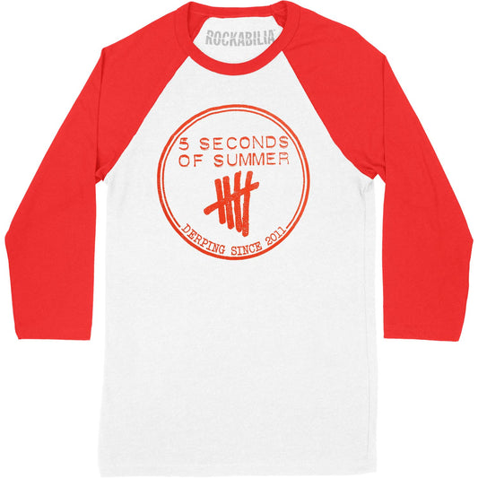 5 Seconds Of Summer Derping Stamp Raglan Junior Top