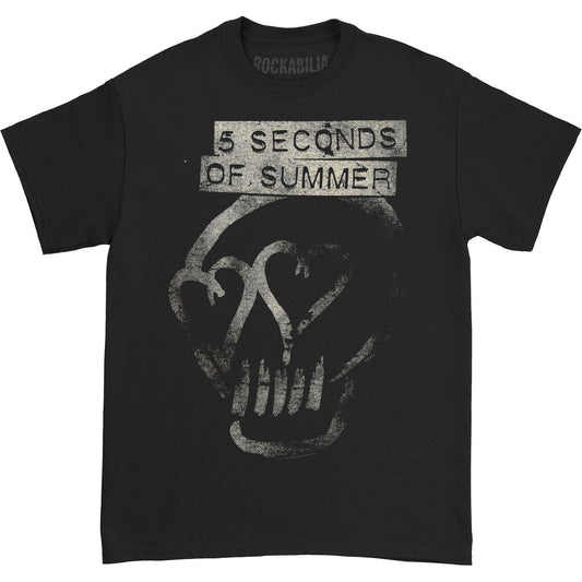 5 Seconds Of Summer Heart Skull Silver T-shirt