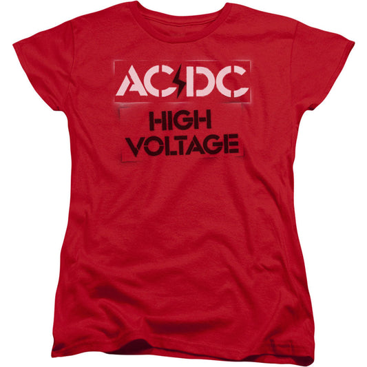 AC/DC High Voltage Stencil Womens T-shirt