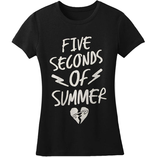 5 Seconds Of Summer Bolts Heart Junior Top