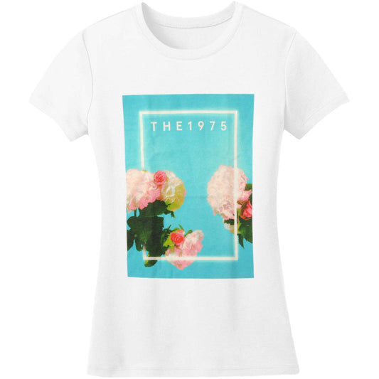 1975 Blue Box Roses Large Logo Junior Top