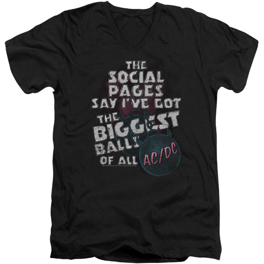 AC/DC Big Balls Adult V-Neck Slim Fit T-shirt
