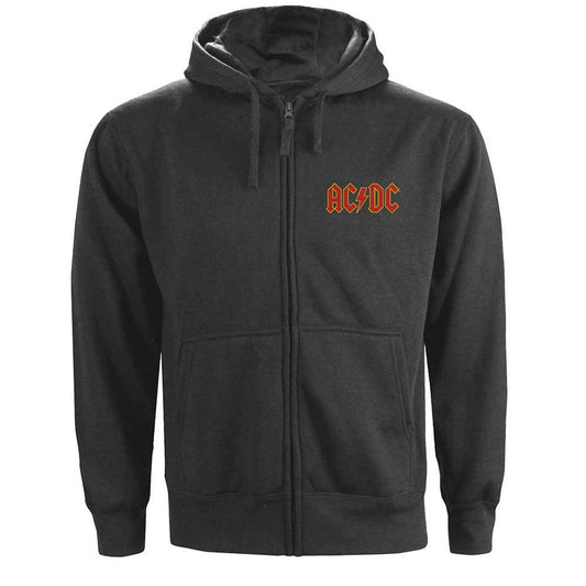 AC/DC Logo (Back Print) Zippered Hooded Sweatshirt