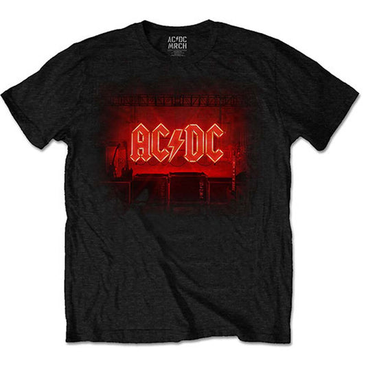AC/DC Dark Stage/Tracklist (Back Print) Slim Fit T-shirt