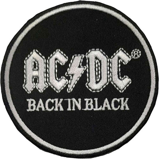 AC/DC Back In Black Circle Embroidered Patch