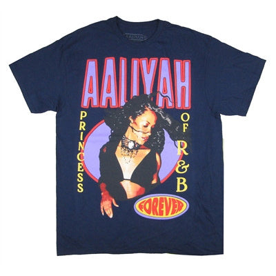 Aaliyah Forever on Navy Blue Tee T-shirt