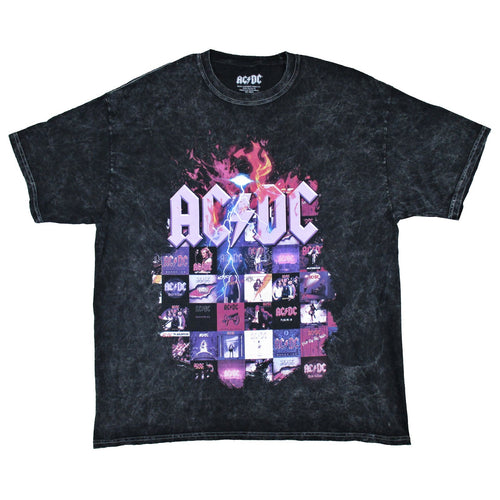 AC/DC Album Covers Collage Stone Washed T-shirt