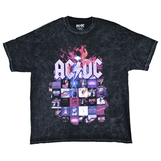 AC/DC Album Covers Collage Stone Washed T-shirt