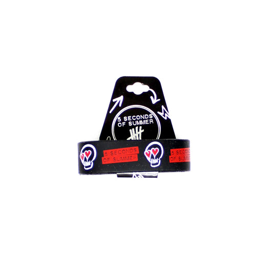 5 Seconds Of Summer Repeat Skull Rubber Bracelet