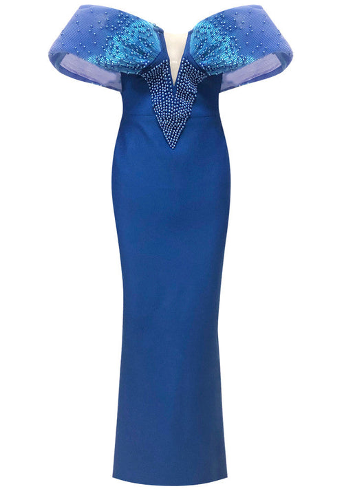 Bardot Pearl Maxi Dress Blue