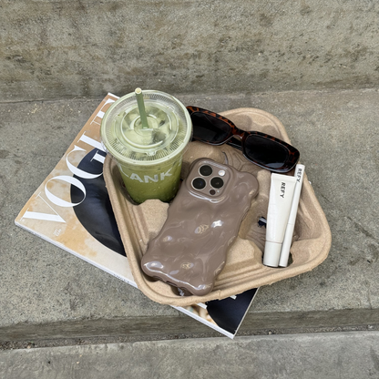 3D Bubble Phone Case - Mocha