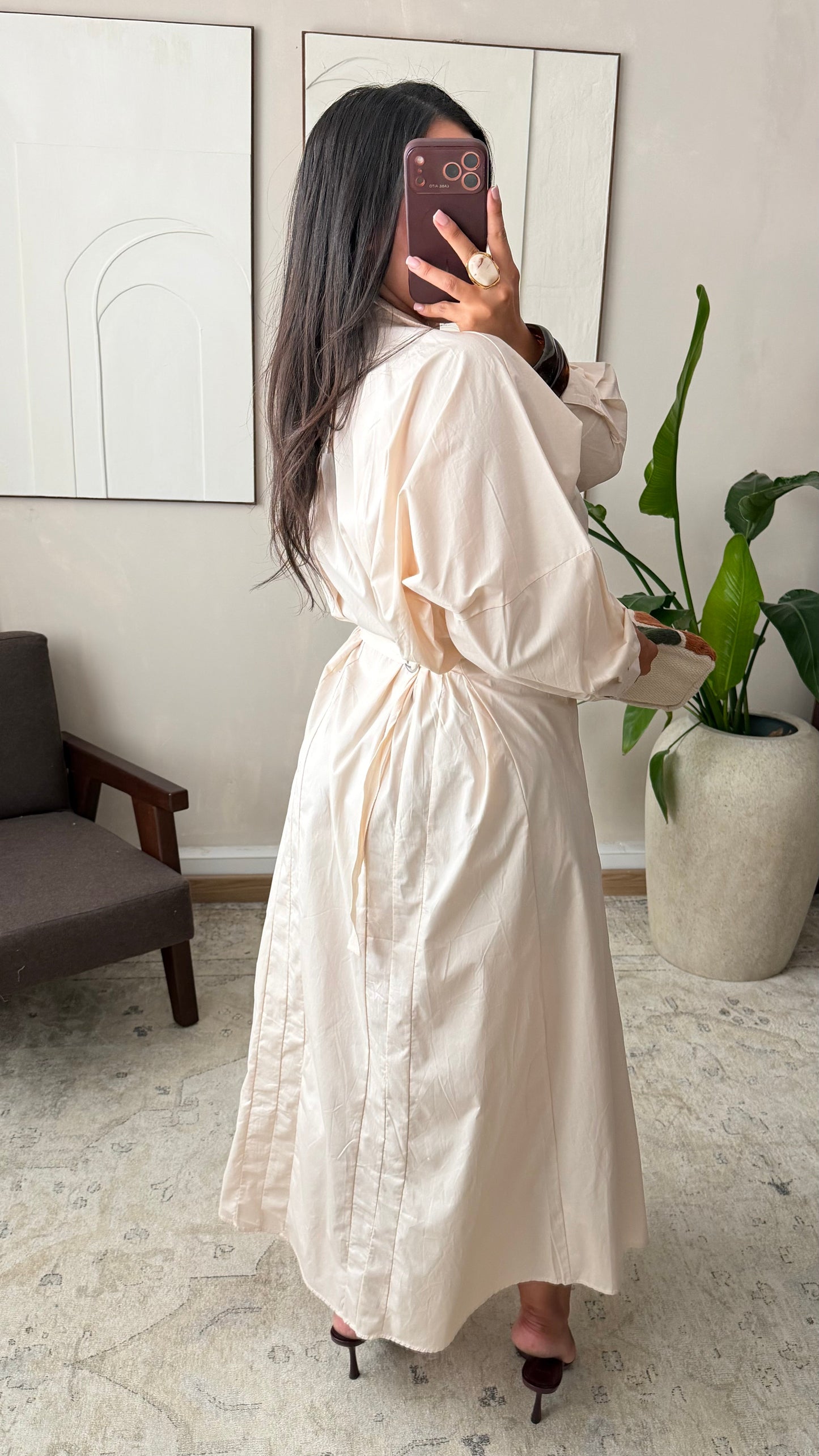 Robe Chemise En Coton Verdant I Beige Rose