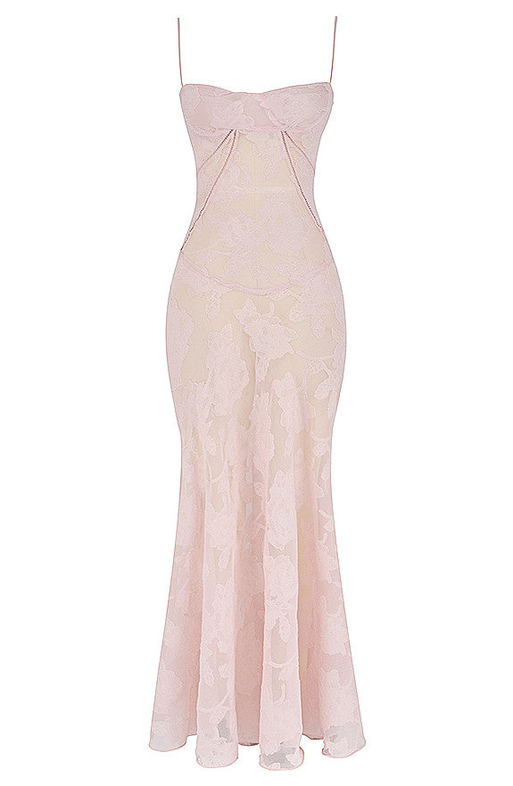 Floral Corset Maxi Dress Pink