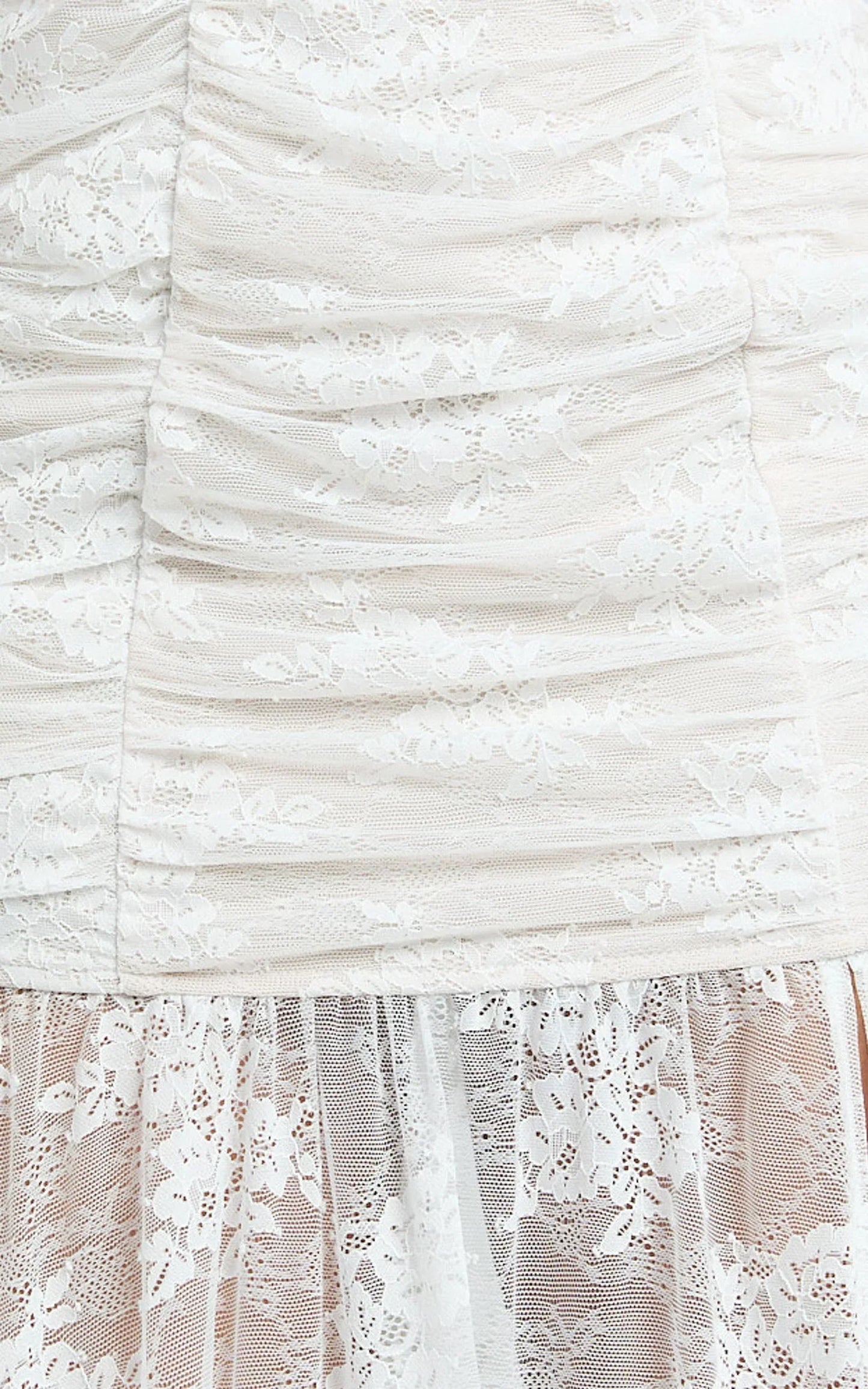 Adana Maxi Dress - Lace Fit And Flare Dress in White