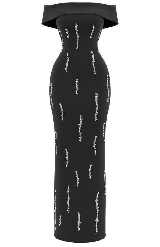 Bardot Crystal Maxi Dress Black