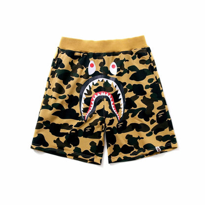 Bathing Ape Shorts Men's Shark Head Camouflage Elastic Waist Fifth Pants Middle Pants Casual Shorts