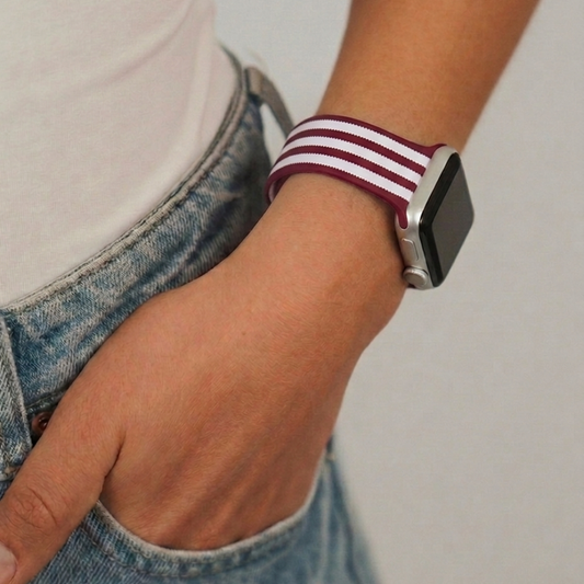 Blushberry Scallop Stripes Apple Watch Strap