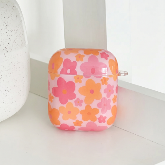 Airpods Case - Pink & Orange Bloom