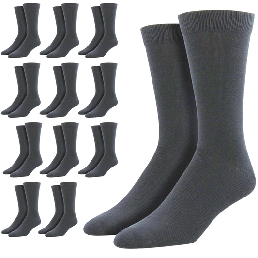 12 Pairs Bamboo Derived Loose Top Socks Diabetic Comfort Circulation Grey