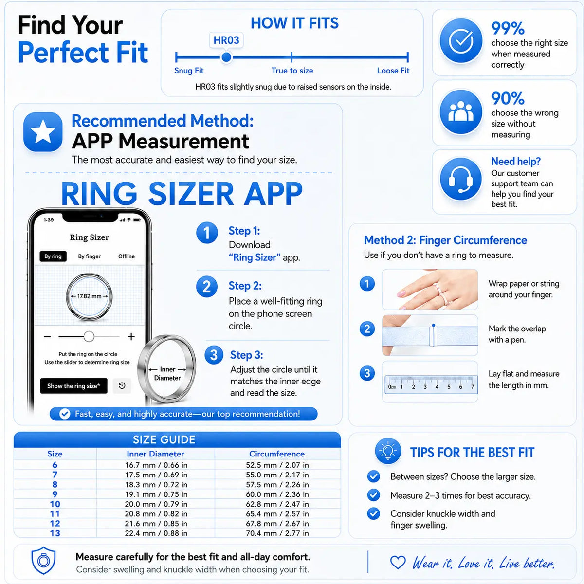 Smart Ring 3, Sleep Tracking, Heart Rate & Temperature Monitoring