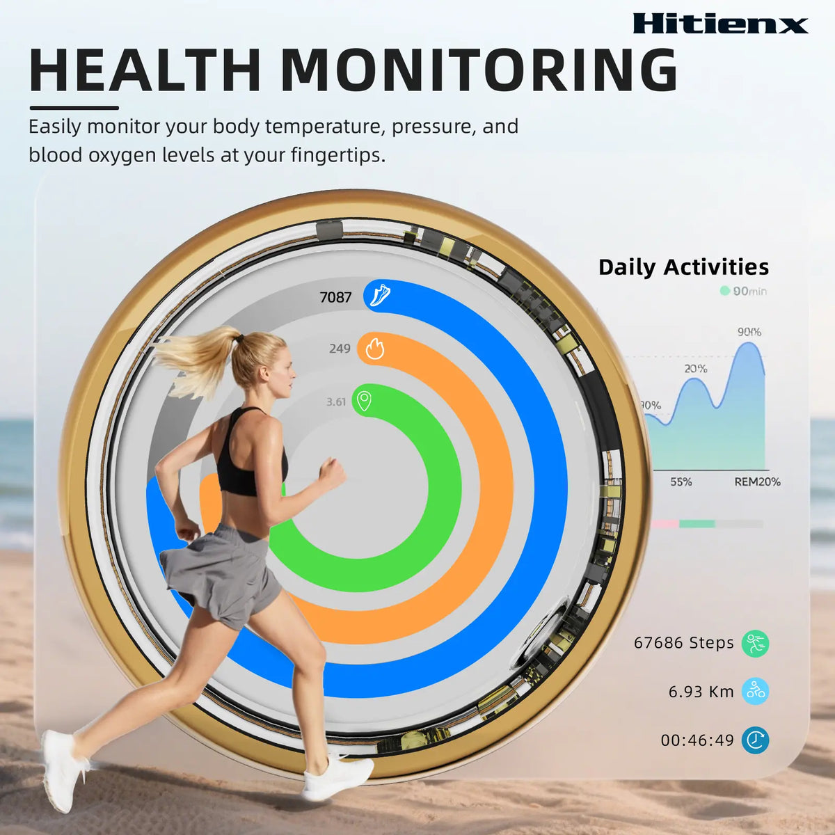Smart Ring 3, Sleep Tracking, Heart Rate & Temperature Monitoring