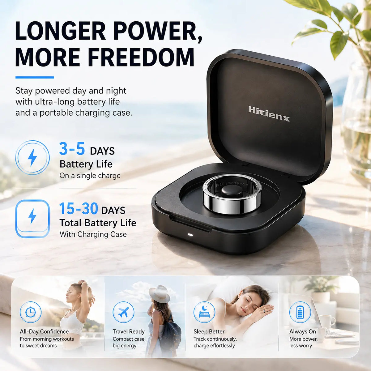 Smart Ring 3, Sleep Tracking, Heart Rate & Temperature Monitoring