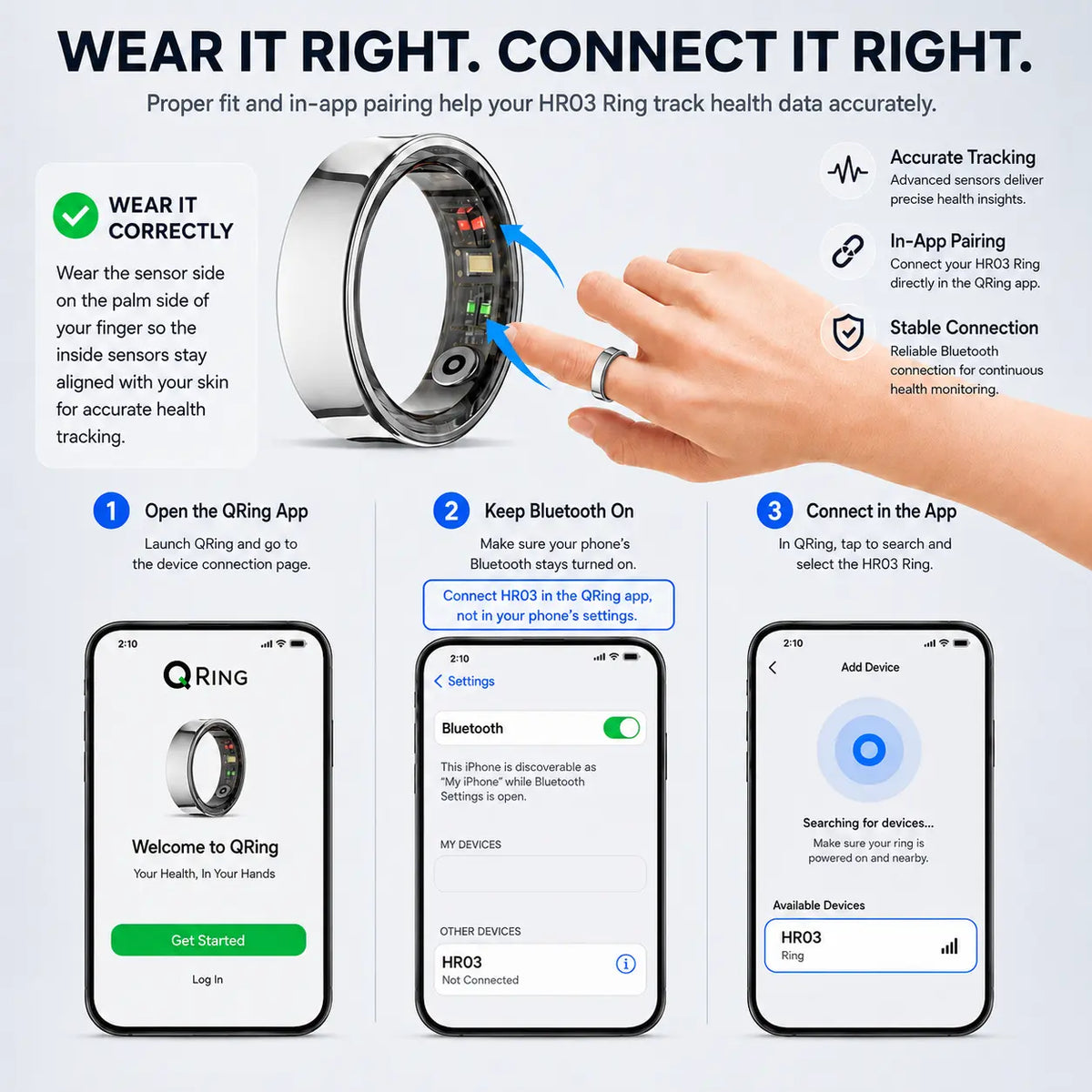 Smart Ring 3, Sleep Tracking, Heart Rate & Temperature Monitoring