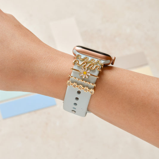 Watch Strap Charm Pack - Gold Wavy Daisy