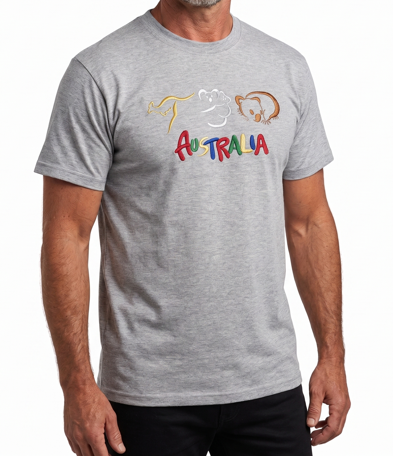 10X Adult Kangaroo Koala Wombat Australian Animals T Shirt Bulk Pack Grey 100 Cotton Souvenir Gift Tee Top