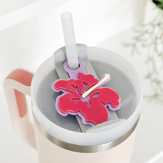 Flower Tumbler Topper - Lilac & Pink