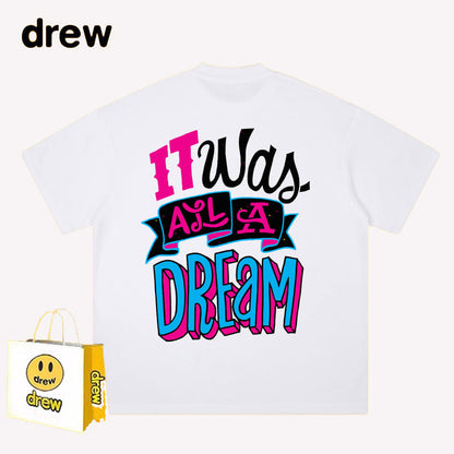 Drew T-shirts Smiley Face Printing Couple High Street