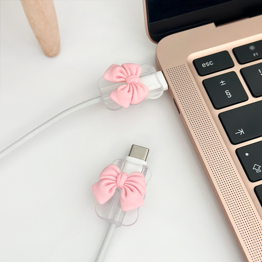 Cable Cover Charm Pack - Pink Bow