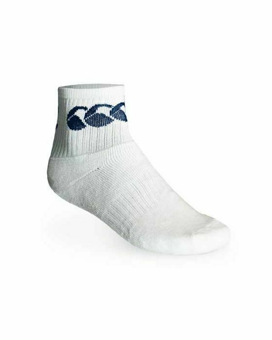 3Pk Ccc Canterbury Cotton Sport Socks Crew Pack White Navy