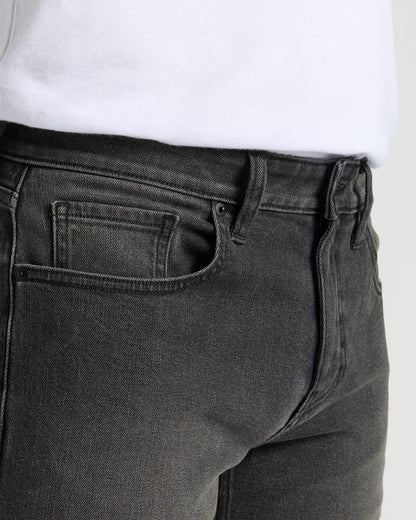 Gray Wash Slim Authentic Denim Jeans