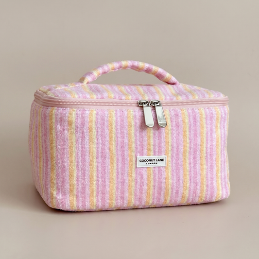Travel Towel Vanity Case - Pastel Stripes